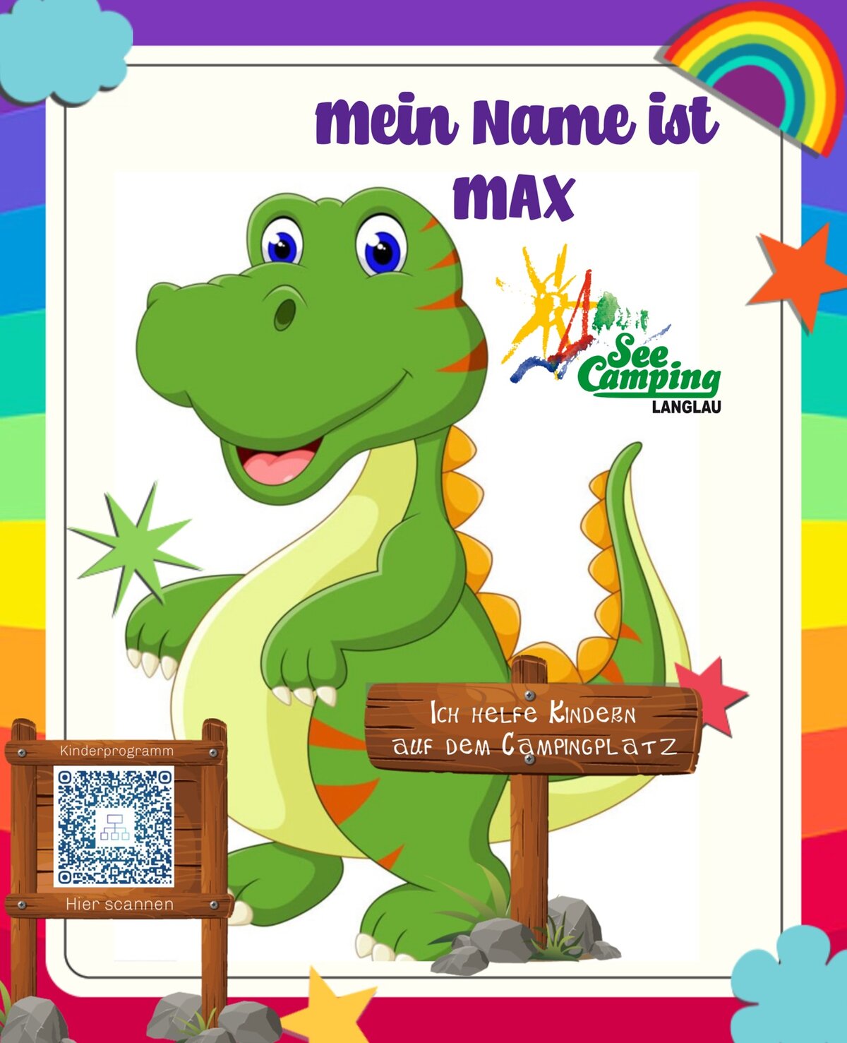 Max hilft den Kindern auf dem Platz zurecht zu kommen.